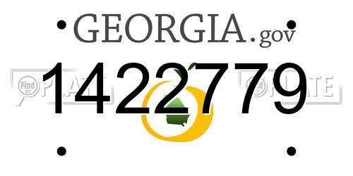 1422779 Georgia License Plate