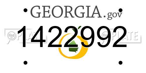1422992 Georgia License Plate