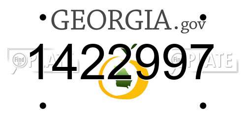 1422997 Georgia License Plate