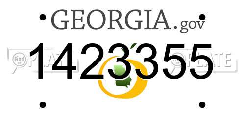 1423355 Georgia License Plate