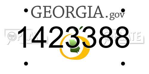 1423388 Georgia License Plate