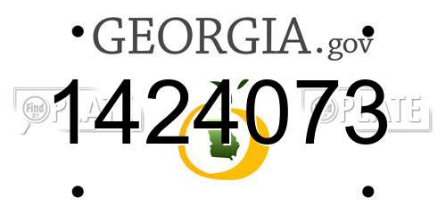 1424073 Georgia License Plate