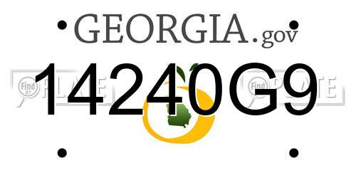 14240G9 Georgia License Plate