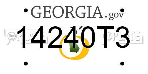 14240T3 Georgia License Plate