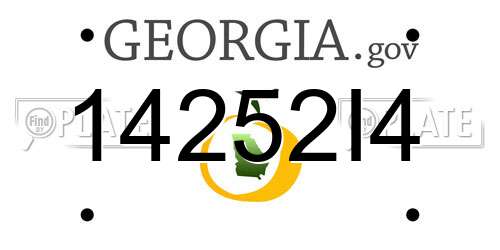 14252I4 Georgia License Plate