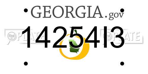 14254I3 Georgia License Plate