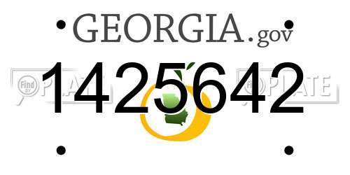 1425642 Georgia License Plate