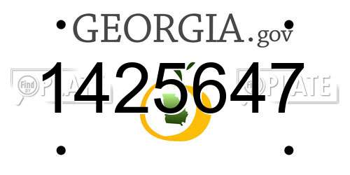1425647 Georgia License Plate