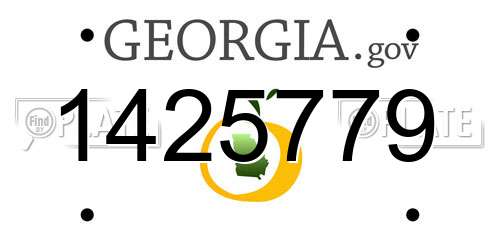 1425779 Georgia License Plate