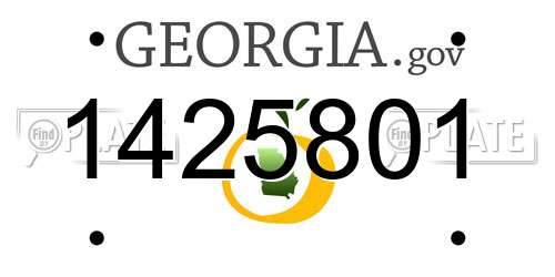 1425801 Georgia License Plate