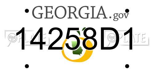 14258D1 Georgia License Plate