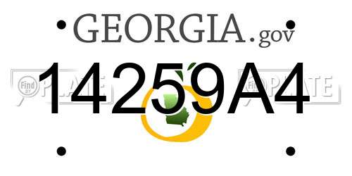 14259A4 Georgia License Plate