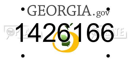 1426166 Georgia License Plate