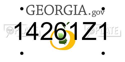 14261Z1 Georgia License Plate