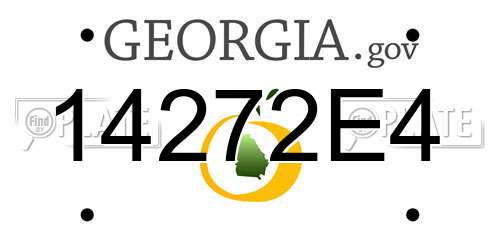 14272E4 Georgia License Plate