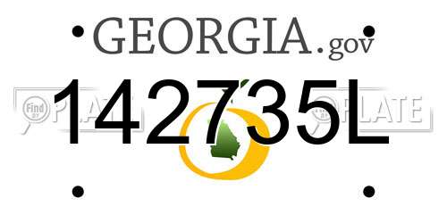 142735L Georgia License Plate