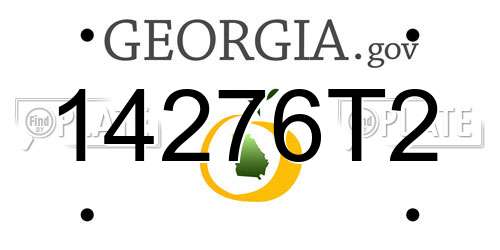 14276T2 Georgia License Plate