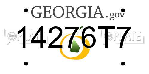14276T7 Georgia License Plate