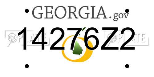 14276Z2 Georgia License Plate