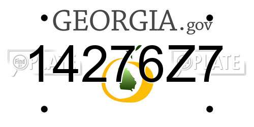 14276Z7 Georgia License Plate
