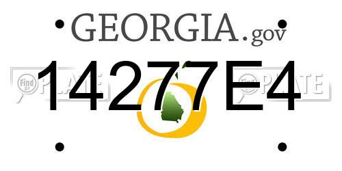 14277E4 Georgia License Plate