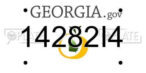 14282I4 Georgia License Plate
