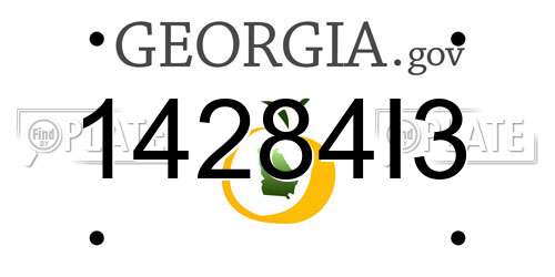 14284I3 Georgia License Plate