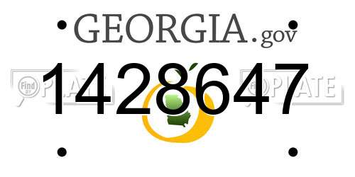 1428647 Georgia License Plate