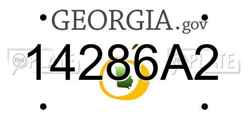 14286A2 Georgia License Plate