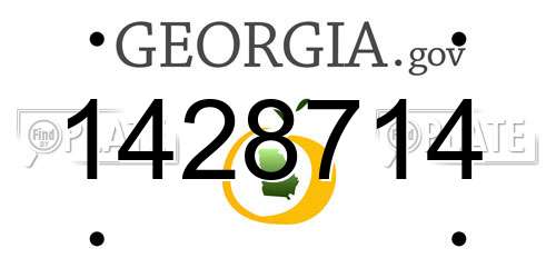 1428714 Georgia License Plate