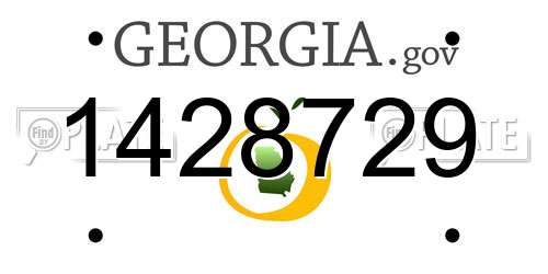 1428729 Georgia License Plate