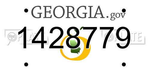 1428779 Georgia License Plate