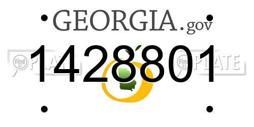 1428801 Georgia License Plate
