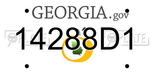 14288D1 Georgia License Plate