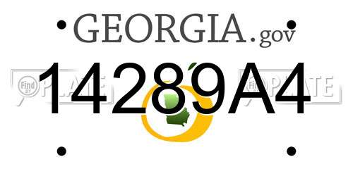 14289A4 Georgia License Plate