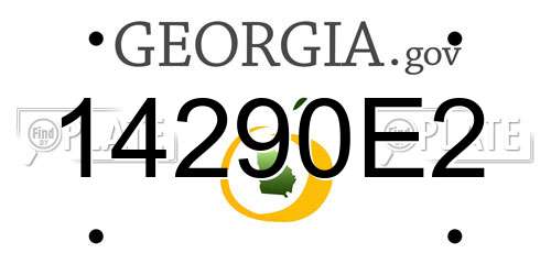 14290E2 Georgia License Plate