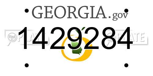 1429284 Georgia License Plate