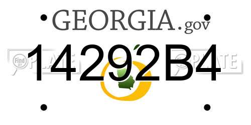 14292B4 Georgia License Plate