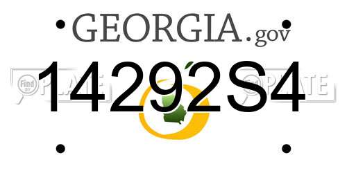 14292S4 Georgia License Plate