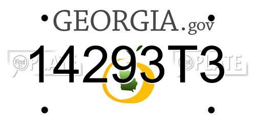 14293T3 Georgia License Plate