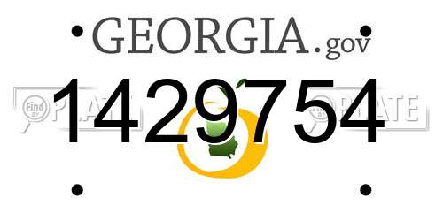 1429754 Georgia License Plate