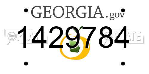 1429784 Georgia License Plate