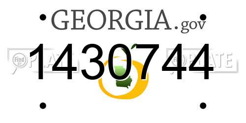 1430744 Georgia License Plate