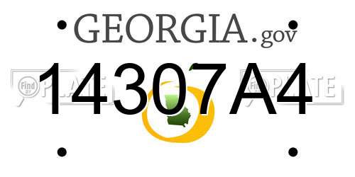14307A4 Georgia License Plate