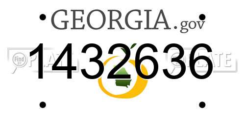1432636 Georgia License Plate
