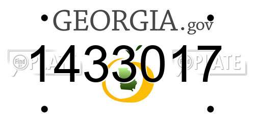1433017 Georgia License Plate
