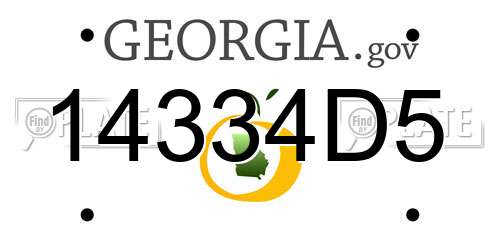 14334D5 Georgia License Plate