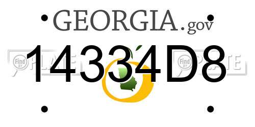 14334D8 Georgia License Plate