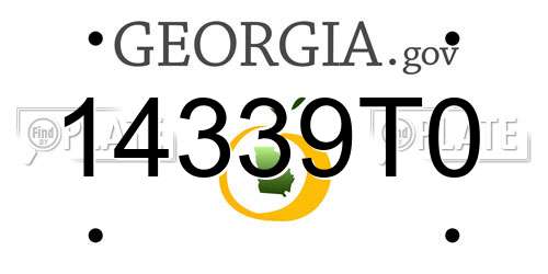 14339T0 Georgia License Plate