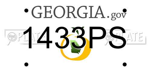 1433PS Georgia License Plate